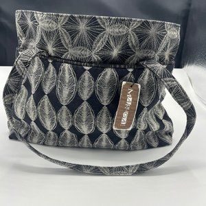 Maruca Black and Silver Jacquard Handbag